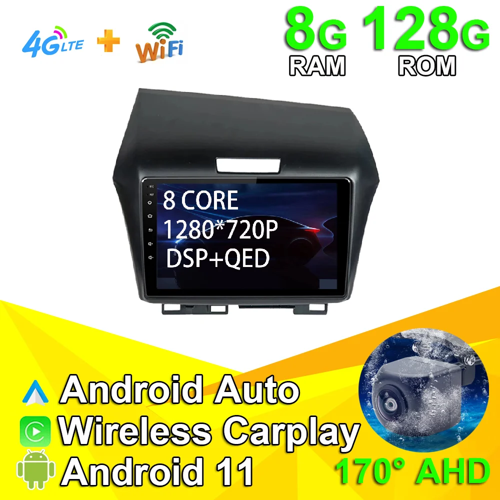 

Car Radio Multimedia Player For Honda Jade 2010-2017 Android 11 Bluetooth 4GLTE WIFI Carplay Android Auto GPS Navigation