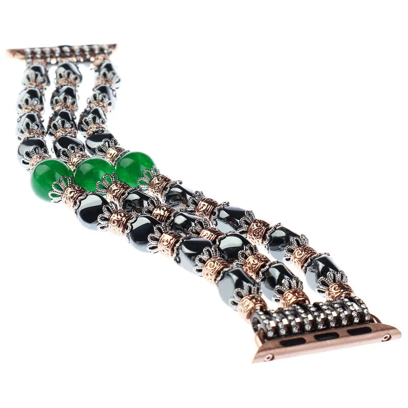 Ремешок нефритовый для Apple Watch роскошный браслет ручной работы iWatch Series 7 6 SE 5 4 3 2 1 45