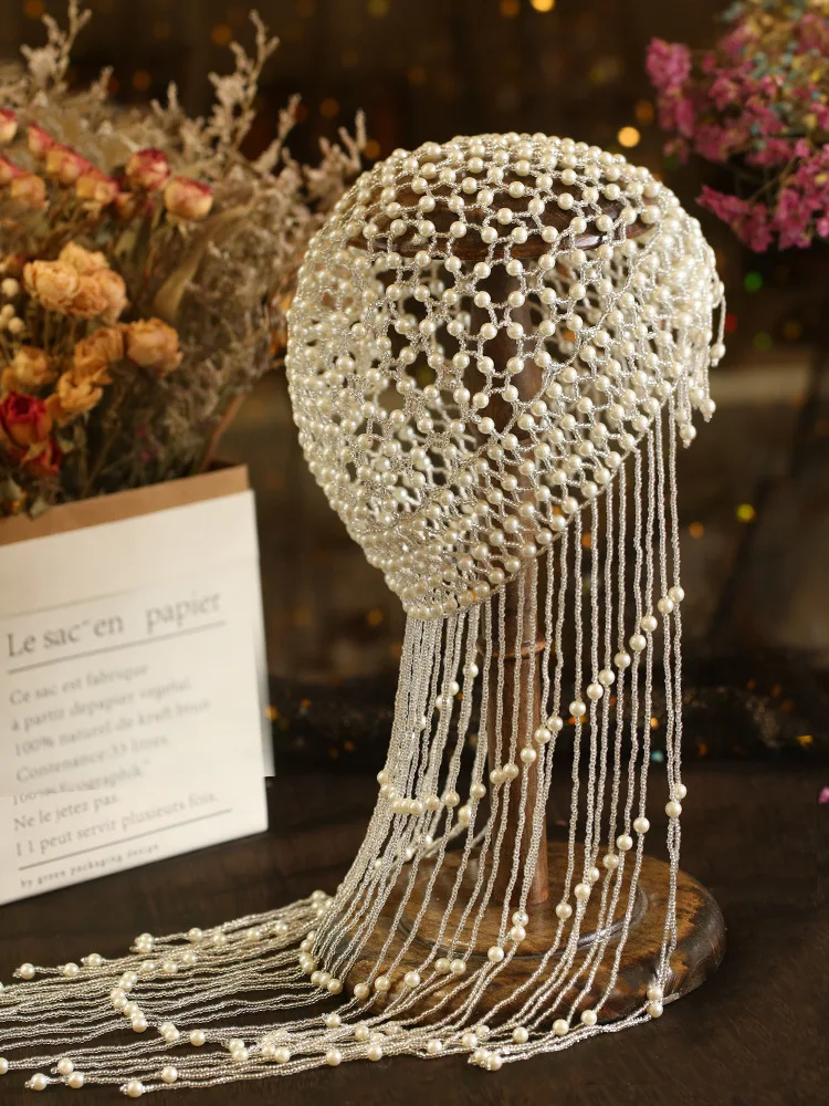 

Women Beanie Cap Hand-Made Fashion Hollowed-out Vintage Artistic Crocheted Hat for Summer Breathable Causual Female Caps