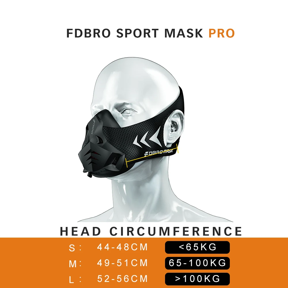 FDBRO фитнес-тренировочная Спортивная маска Pro для упражнений, тренировок, бега, сопротивление, кардио, выносливость, спорт, высокая высота, Атлетическая маска
