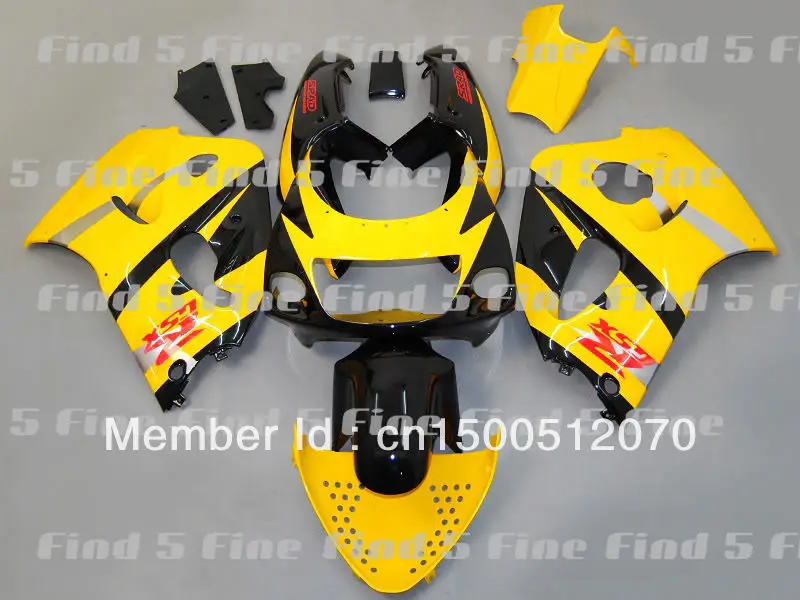

yellow black for GSXR600 GSXR750 96 97 98 99 00 GSX-R600 GSX-R750 96-00 GSXR 600 750 1996 1997 1998 1999 2000 ABS fairing kit