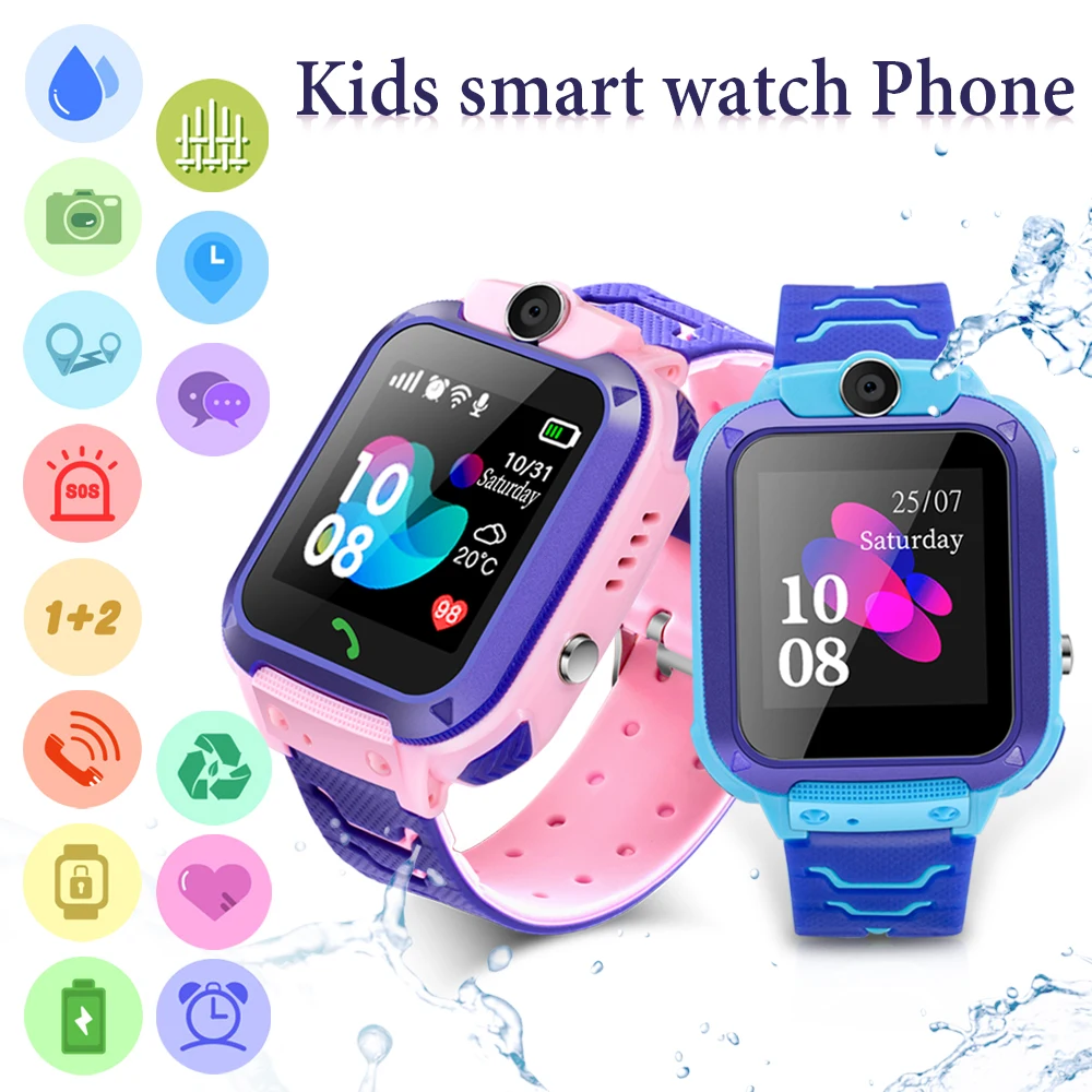 

Children's smart watch SOS anti-lost smartwatch 2G SIM card clock phone location tracking photo waterproof IP67 children's gift