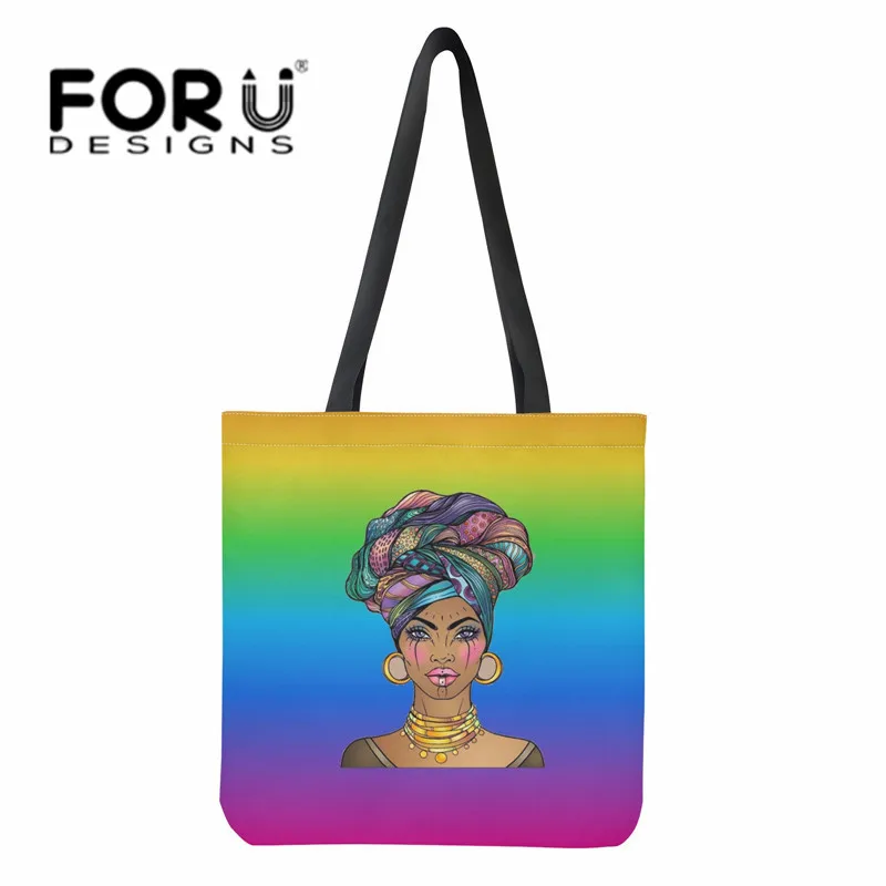 

FORUDESIGNS, элегантная сумка, африканская королева, наплечная сумка с принтом для женщин, вместительные сумки для покупок, Прямая поставка