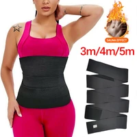 5 meters bandage wrap lumbar waist trainer sweat sauna belt body shaper trimmer snatch me up tummy fajas free size fat burning