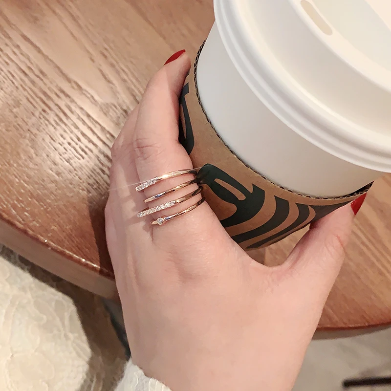 Элегантное кольцо цвета розового золота в японском стиле для женщин