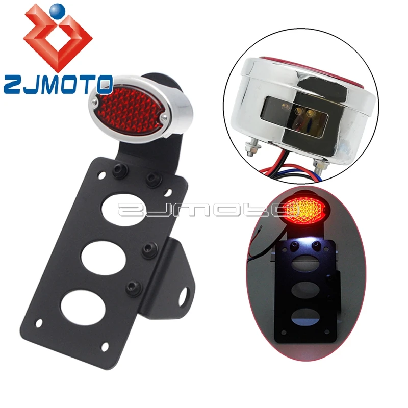 

Хром светодиодный фонарь Светильник w/номерной знак кронштейн для Harley Bobber Chopper Softail задний стоп-сигнал номерной знак светильник хвост светил...