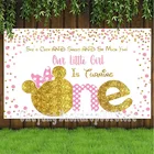 Пользовательский фон мышь Блестящий бант детский душ для девочек с днем рождения Фотофон кабинки студия реквизит декор баннер