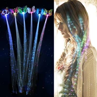 led luminous braids toys interesting flashing fiber hairpins light colorful butterfly headband gift for girl christmas party new