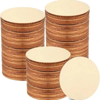 2 100pcs unfinished round wood slices 1cm 10cm diy crafts wooden circle discs for christmas painting wedding ornament decor