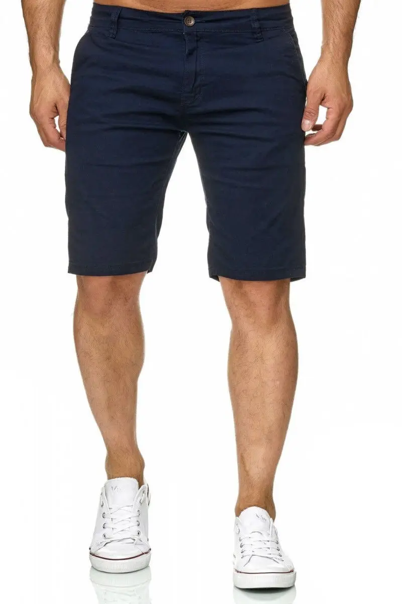 

Fashion Summer Men's Slim Fit Casual Cotton Shorts Solid Color Short Pants