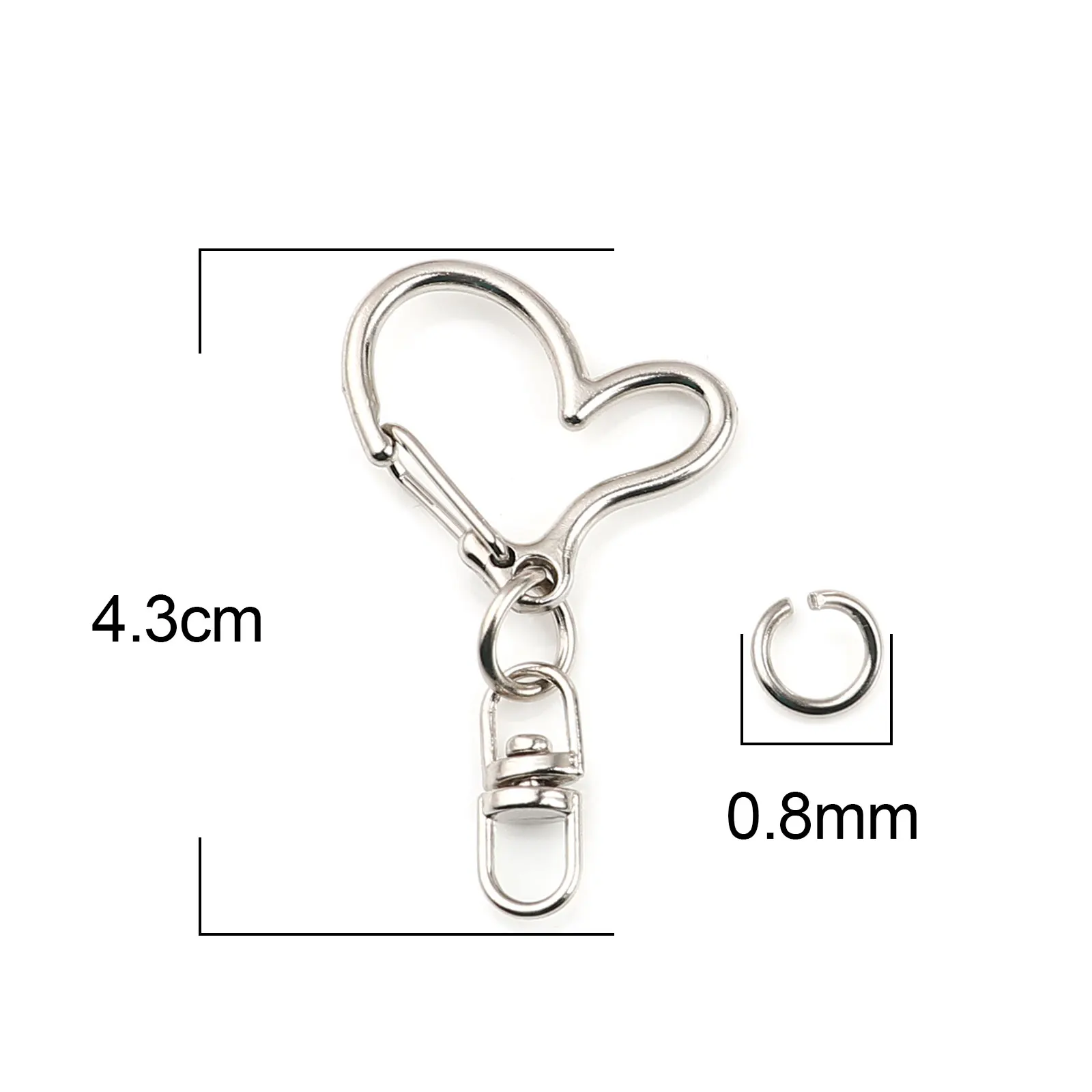 Кольцо для ключей с разъемным сердечком шарнирная застежка-Омар брелок на ремень