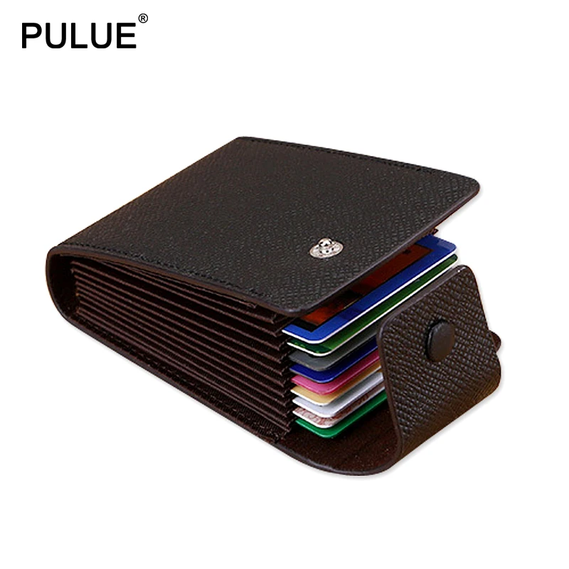 Кожаная сумка для банковских карт на новой застежке кошелек ключей мужские