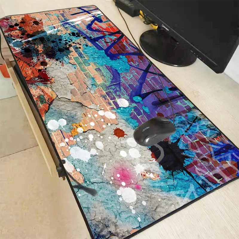 

MRGBEST Large Gaming Mouse Pad Colorful graffiti Gamer Color Locking Edge Keyboard Mouse Mat Gaming Mousepad