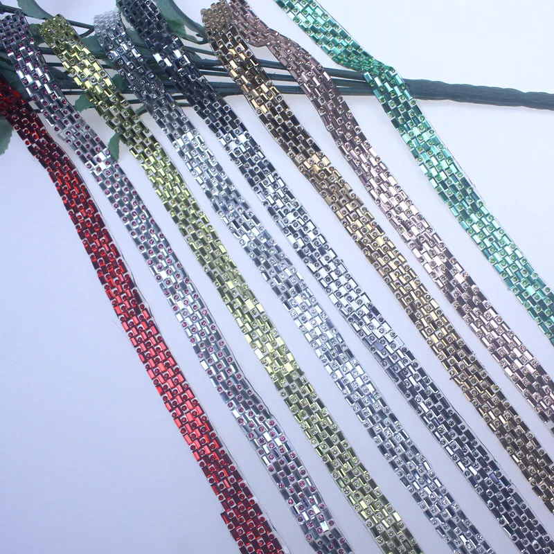 1 ярд прозрачная Горячая фиксация Стразы стеклянная лента мотив кристальная Лента отделка Декоративная обувь шляпы аксессуары для одежды YY001