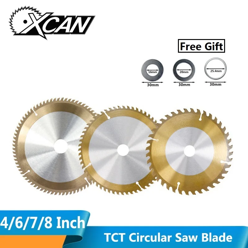XCAN 1 шт. TiCN покрытием Циркулярная Пила TCT лезвие 4/6/7/8 дюймов 30/40/60 зубов с твердосплавными режущими пластинами: деревянный отрезной диск деревообрабатывающий пильный диск