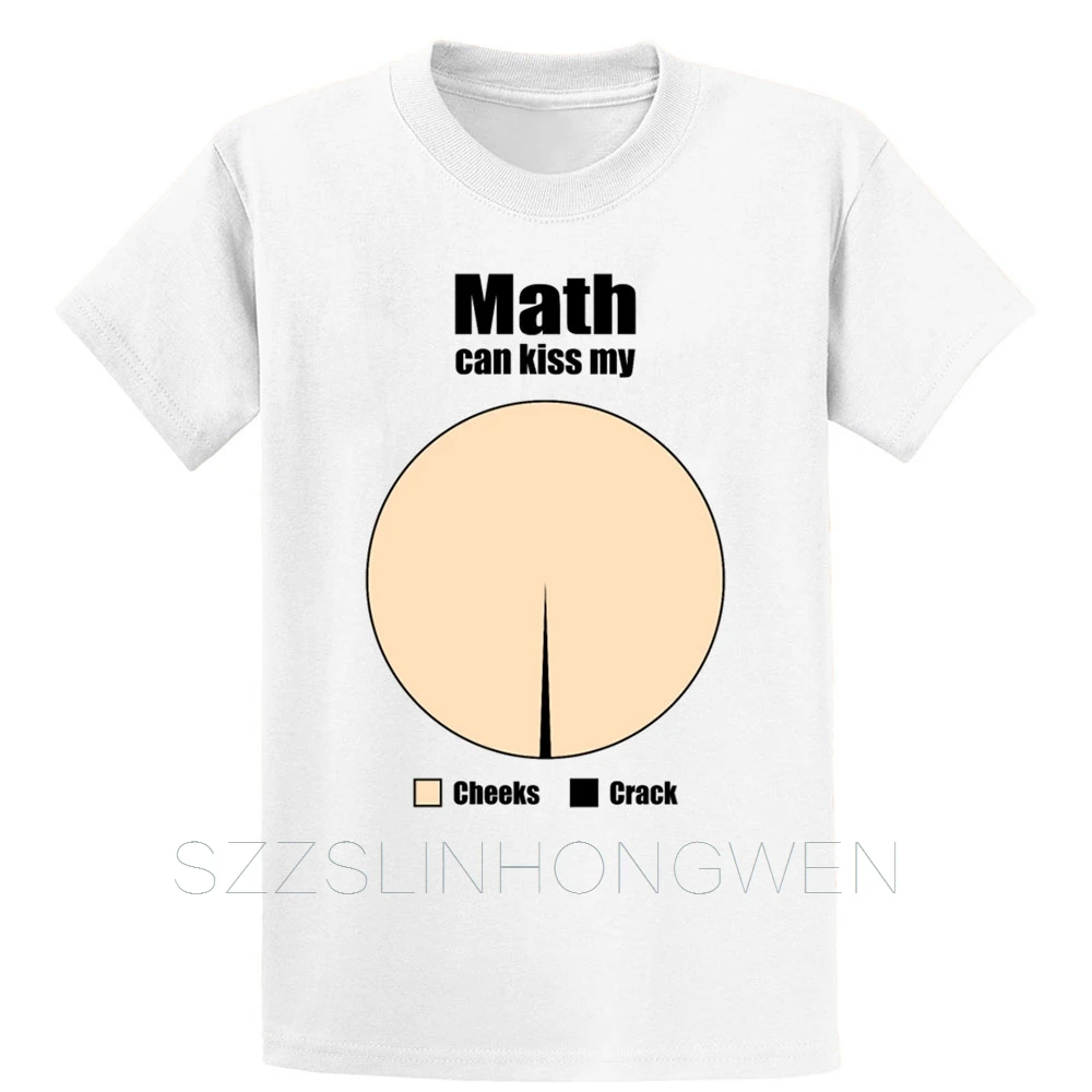 Футболка с надписью Math Can Kiss My Pie Chart базовая Милая Весенняя футболка круглым