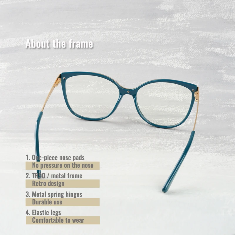 Toketorism Anti Blue Light Glasses Women Quality Prescription Eyeglasses Optical Frame 2502