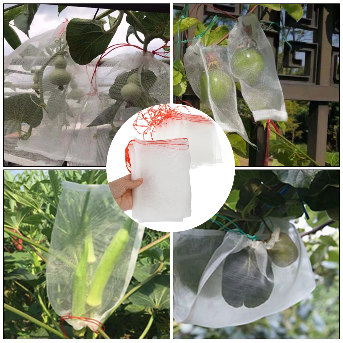100 шт многоразовый сетчатый мешок для защиты растений и фруктов с сеткой на