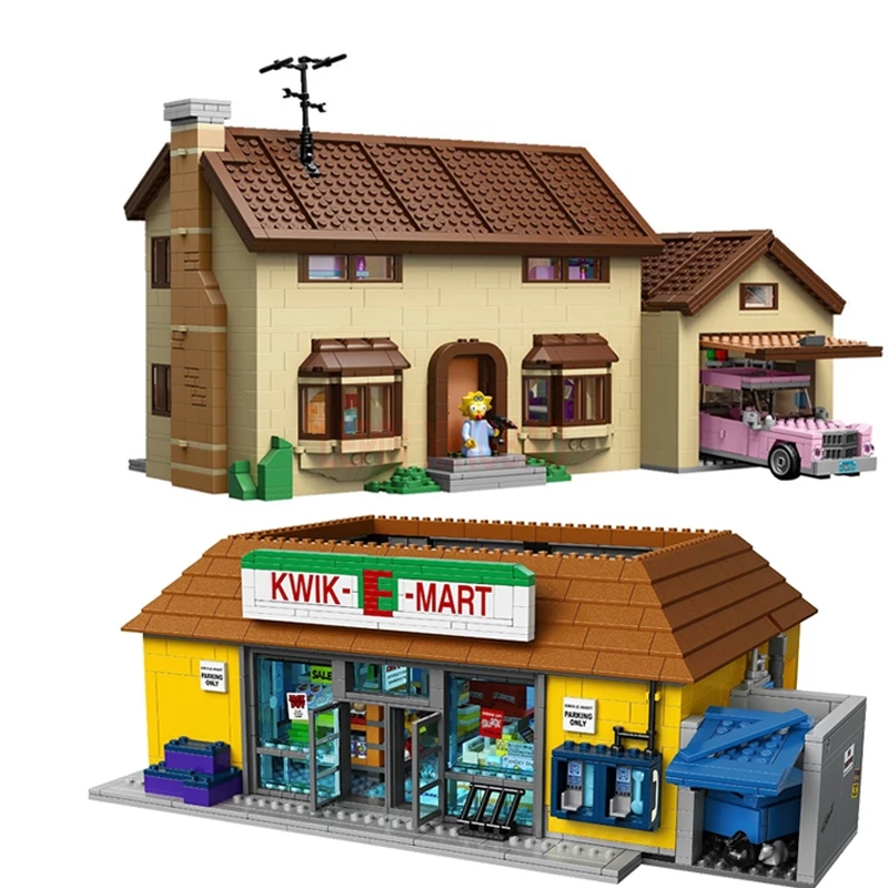 LP 16004 the Simpsons KWIK-E-MART + 16005 Simpson's family Model Building Blocks For children Toys legaoings 71016 71006 | Игрушки и