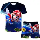 Спортивный костюм для мальчиков 4-14 лет, классический комплект с героями мультфильмов, топ и штаны, одежда для детей