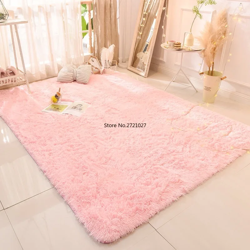 Крашеный плюшевый ковер мягкий для гостиной нескользящий коврик спальни детские
