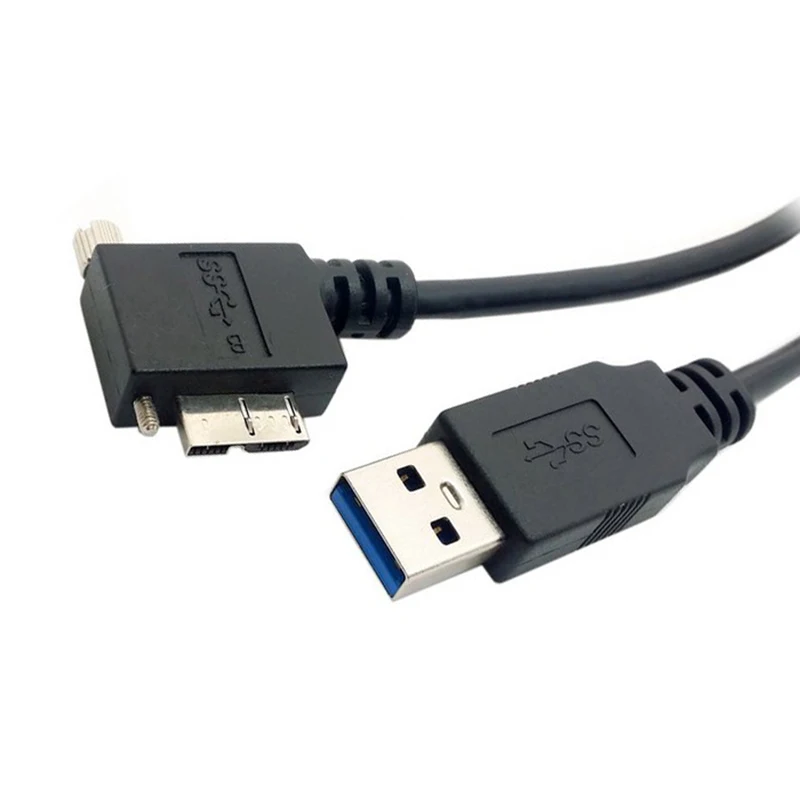 Кабель USB 3 0 A Male to Micro B с левым углом 90 градусов запорными винтами для Nikon D800 D800E D810 15