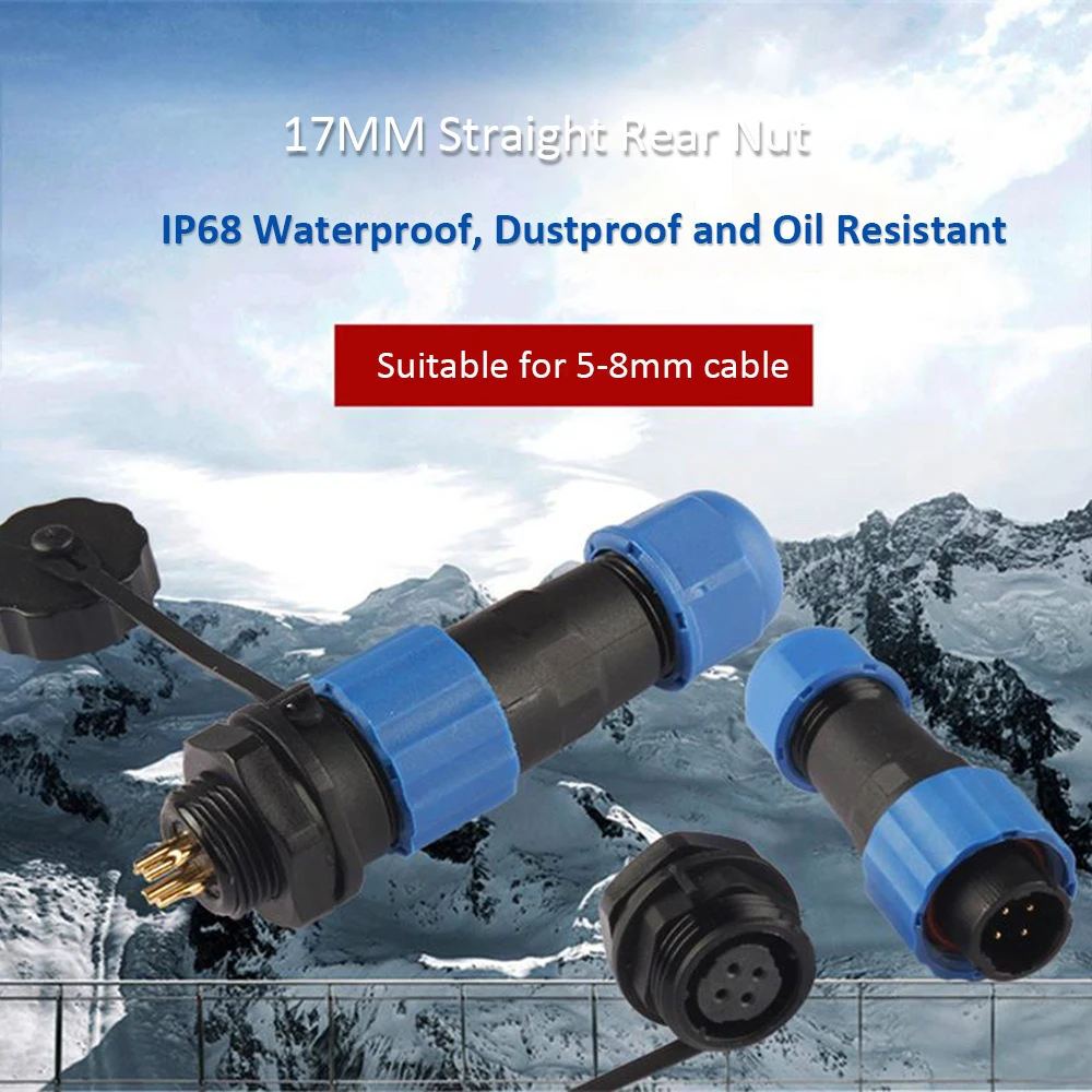 Водонепроницаемый соединитель SP17 IP68 круглый разъем 17 мм 2 контакта 3 4 5 контактов 7