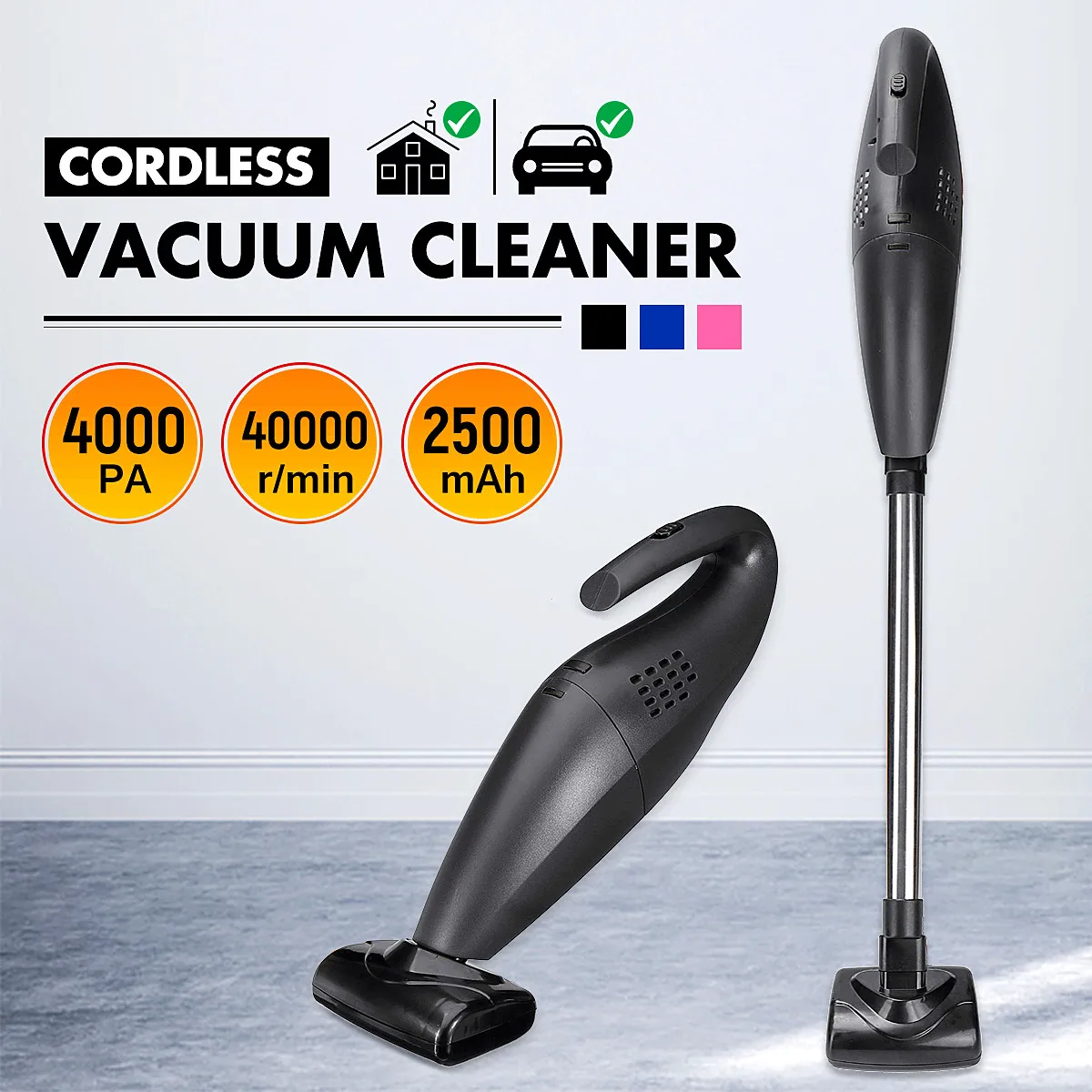 

Handheld Wireless Vacuum Cleaner Portable Cordless HEPA Filter Strong Suction Vacuum Cleaner Dust Collector for Carpet Sweep