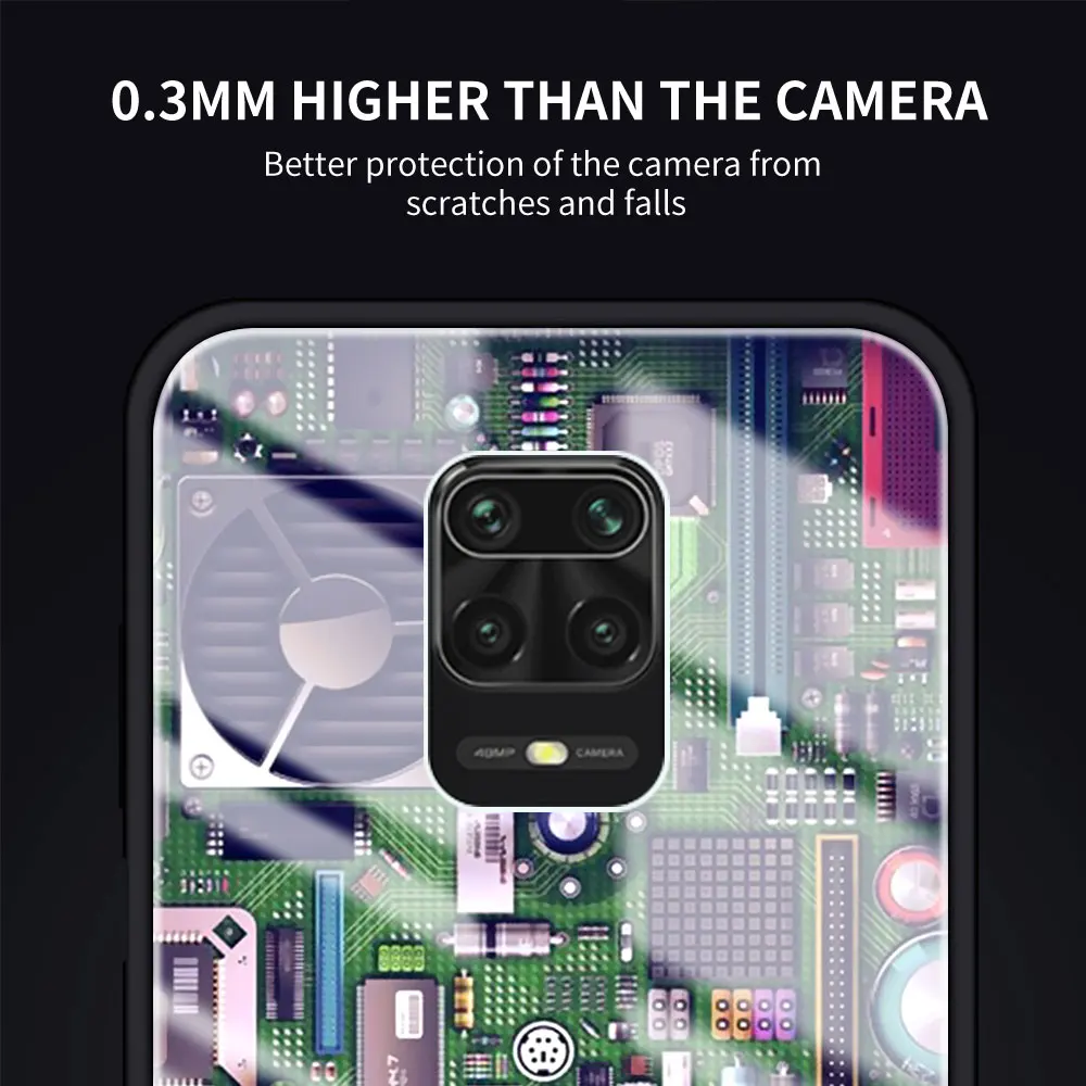 

Glass Case for Xiaomi Redmi Note 9S 8 9 8T 7 9C Phone Cover for Mi 10T Pro 9T 10 Lite Tempered Coque Camera Cassette