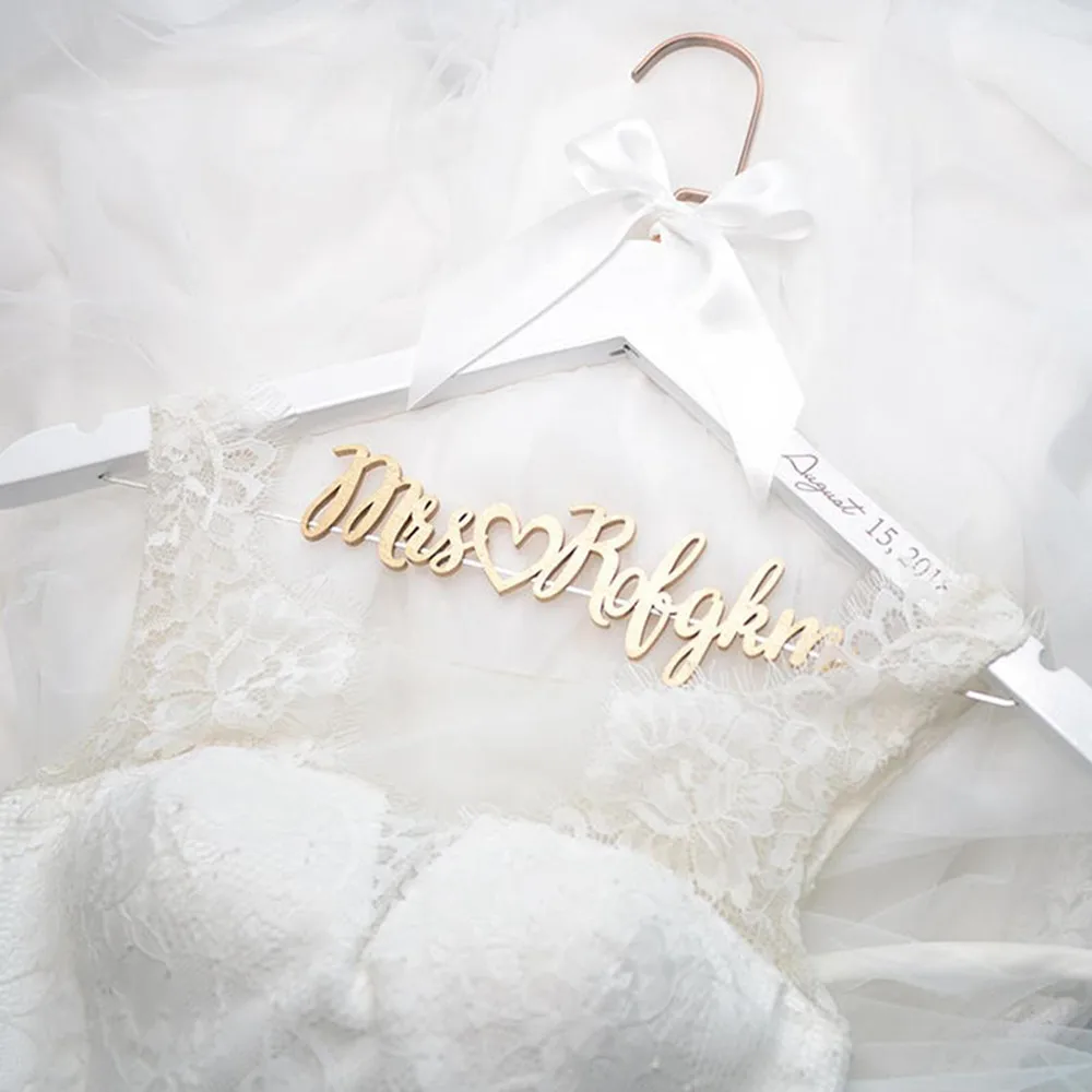 Индивидуальная Свадебная Вешалка с датой для невесты индивидуальная вешалка