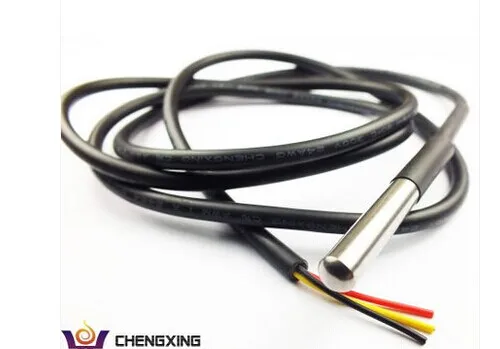 

Бесплатная доставка, 10 шт., водонепроницаемый датчик температуры DS18B20, 1 м, датчик температуры, новый фотореле потока