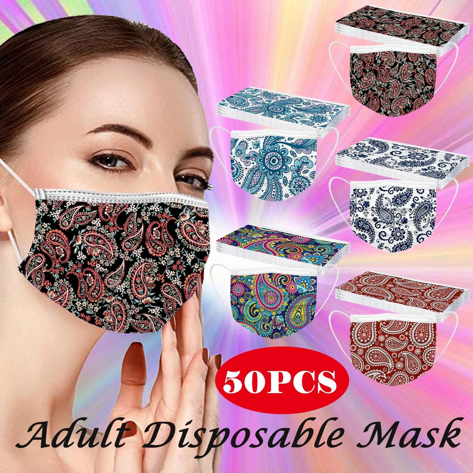 

50/100pcs Adult Lace Face Mask Disposable Protection Three Layer Breathable Face Mask Dustproof Face Mouth Masks Mascarillas