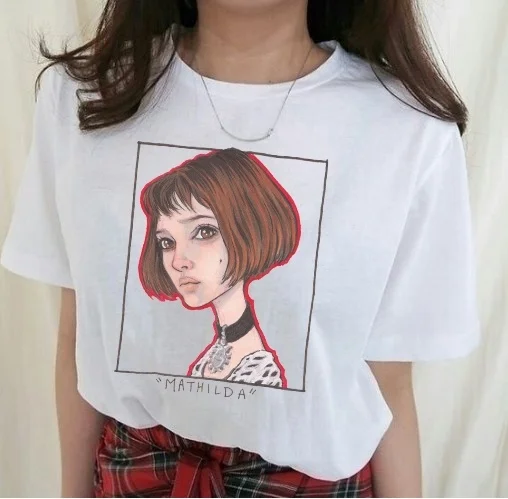 

Fashionshow-JF Mathilda художественный Рисунок печатная Футболка Известный фильм стиль Леон Матильда печать уличная одежда футболки топы