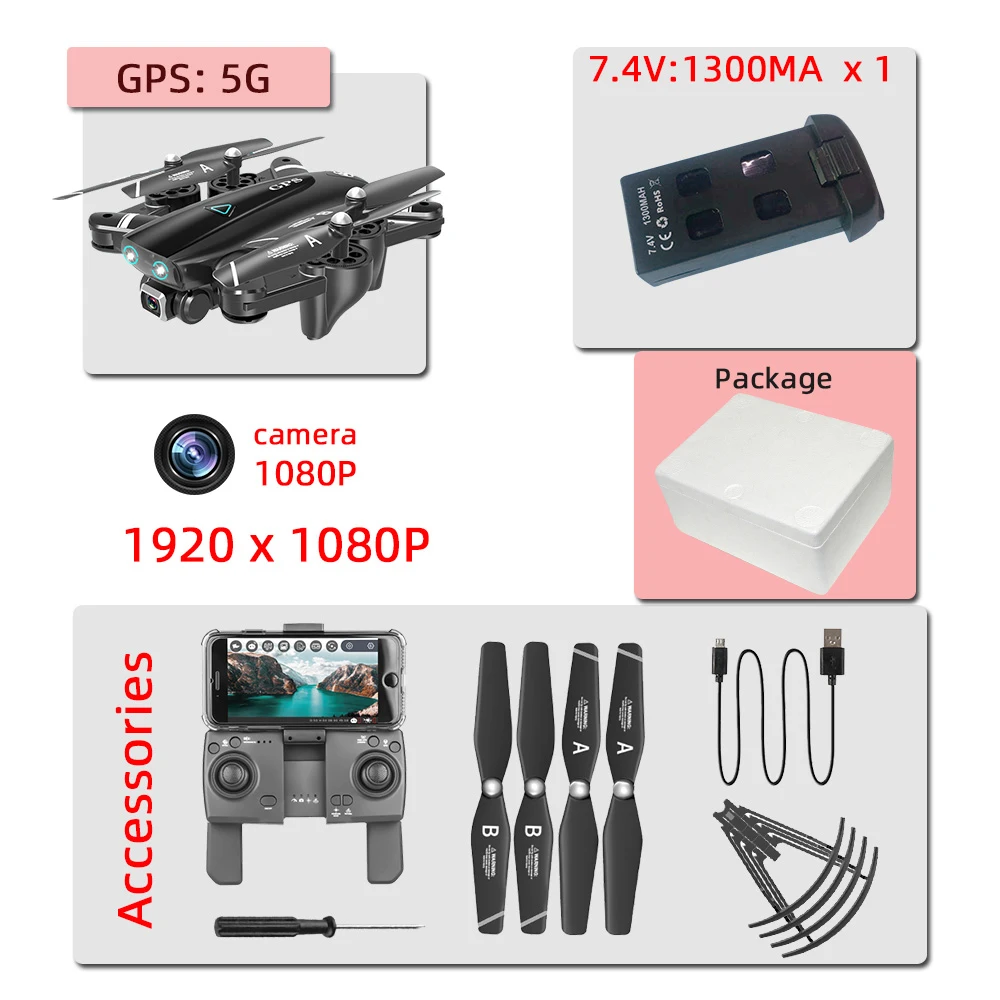 5G GPS 5mp F Квадрокоптер 4K Дрон профессиональные игрушки дроны gps/Нет gps селфи rc вертолет с камерой S167 드론 для детей VS SG906 X8 - Цвет: 5G GPS 5mp F