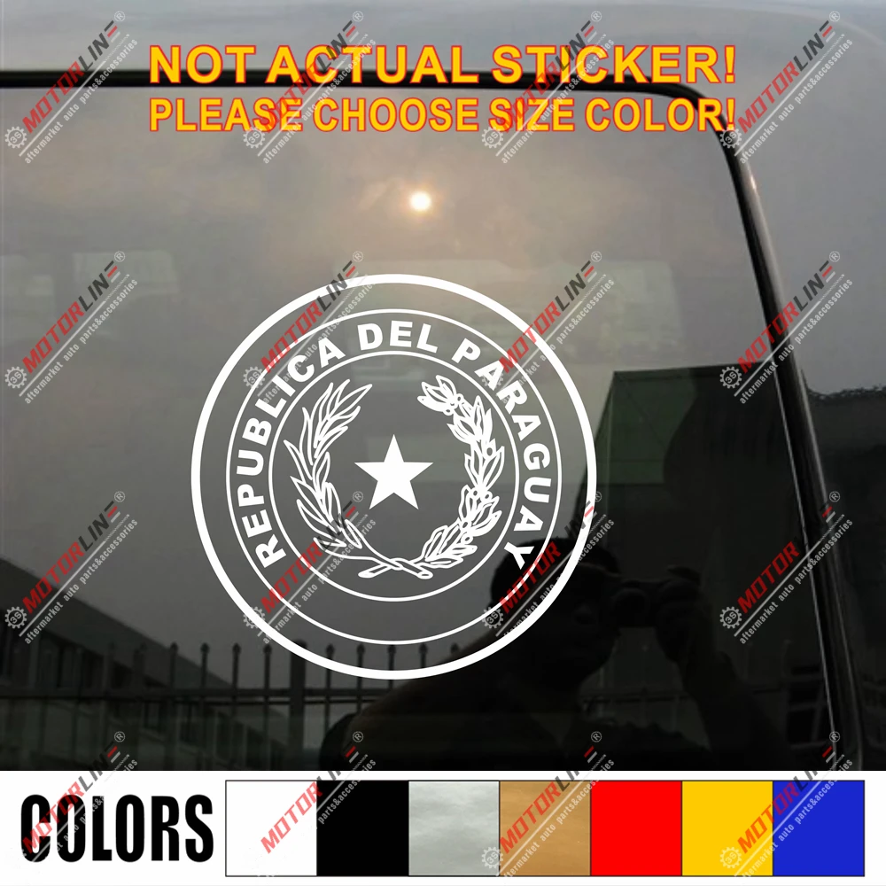 Герб Paraguay Наклейка автомобиля винил выберите размер и цвет без bkgrd|Наклейки на