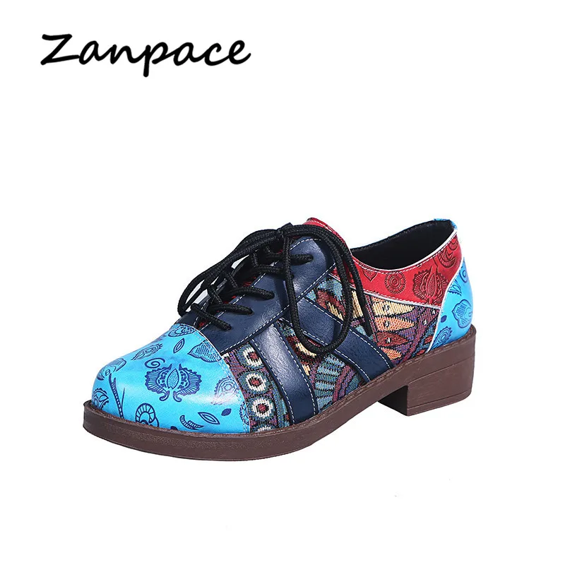 

Large Size 43 Women Casual Leather Shoes 2021 Lace-Up Spring Low Heeled Ankle Boots for Women Patent Leather Colorblock Boots