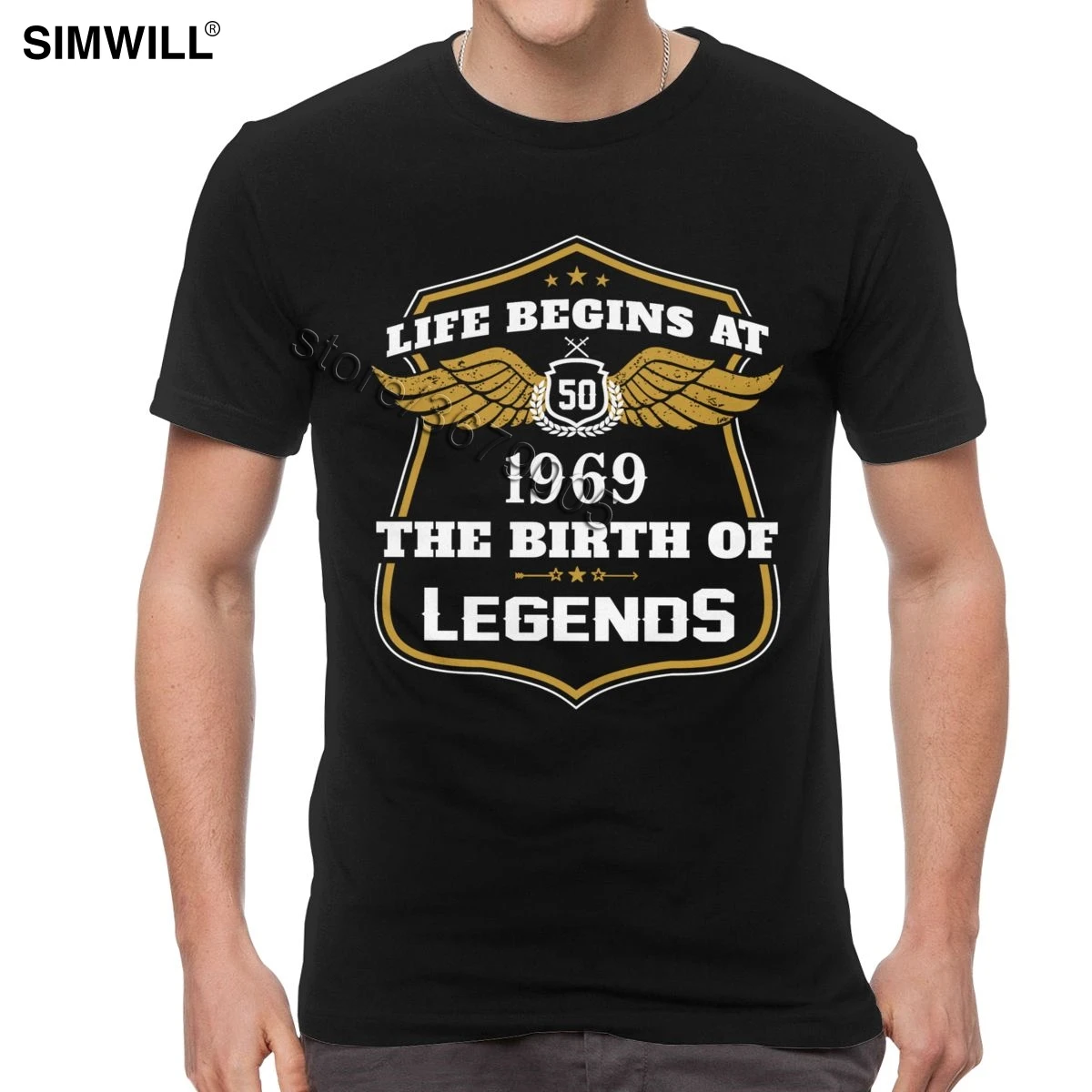

Life Begins At 50 Yeas Old T Shirts Men Cotton The Birth Of Legends Are Born in 1969 T-Shirt 50th Birthday Gift Tees Casual Tops