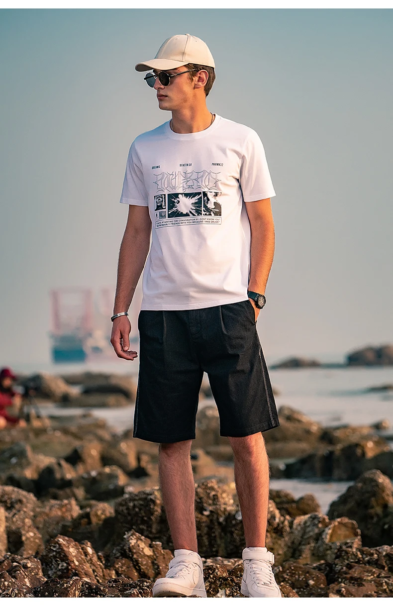 

YTX607 2021 summer trend creative printing half-sleeved boys cotton new short-sleeved T-shirt