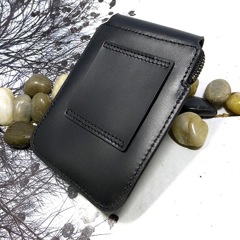 Многофункциональная поясная сумка blongk из натуральной кожи кошелек на молнии для