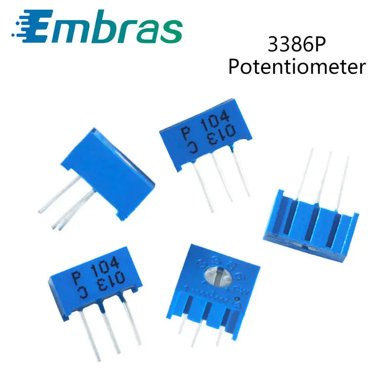 10 шт. 3386P триммер потенциометр 100R 500R 1K 2K 5K 10K 20K 100K 500K Ом 3386P-1-103LF 202LF 104LF 102LF 101LF 3386 |