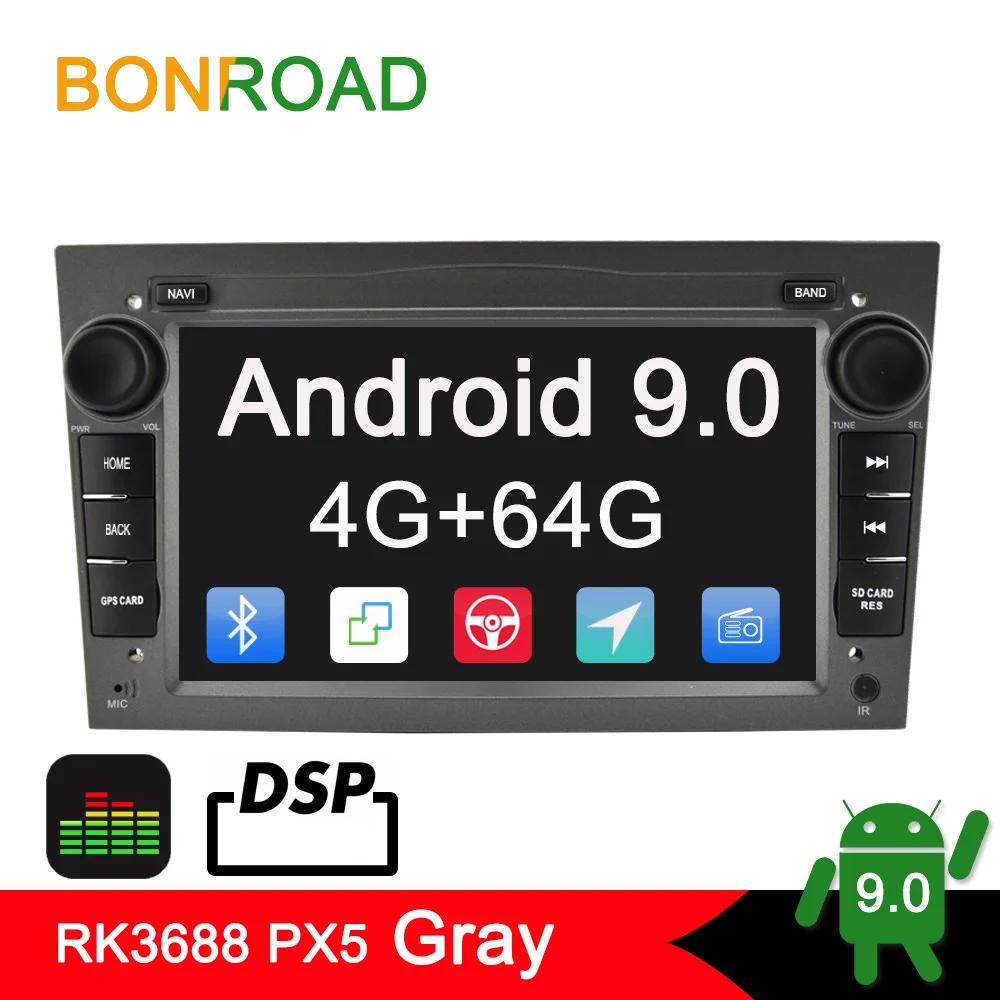 Автомобильный мультимедийный плеер Bonroad Android 9 0 PX30 PX5 DSP радио GPS навигация для