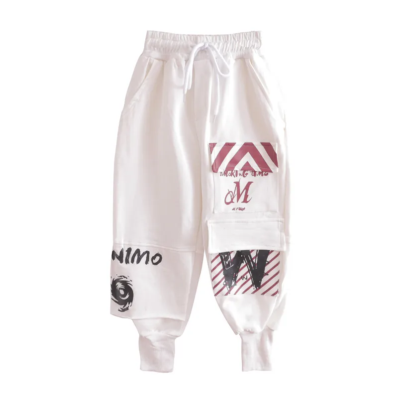 pants Новое поступление г., комплект из 3 предметов в стиле хип-хоп хлопковая одежда для девочек-подростков, Уличная Одежда для танцев укороченные топы и штаны, жилет джазовый уличная спортивная одежда - Цвет: pants