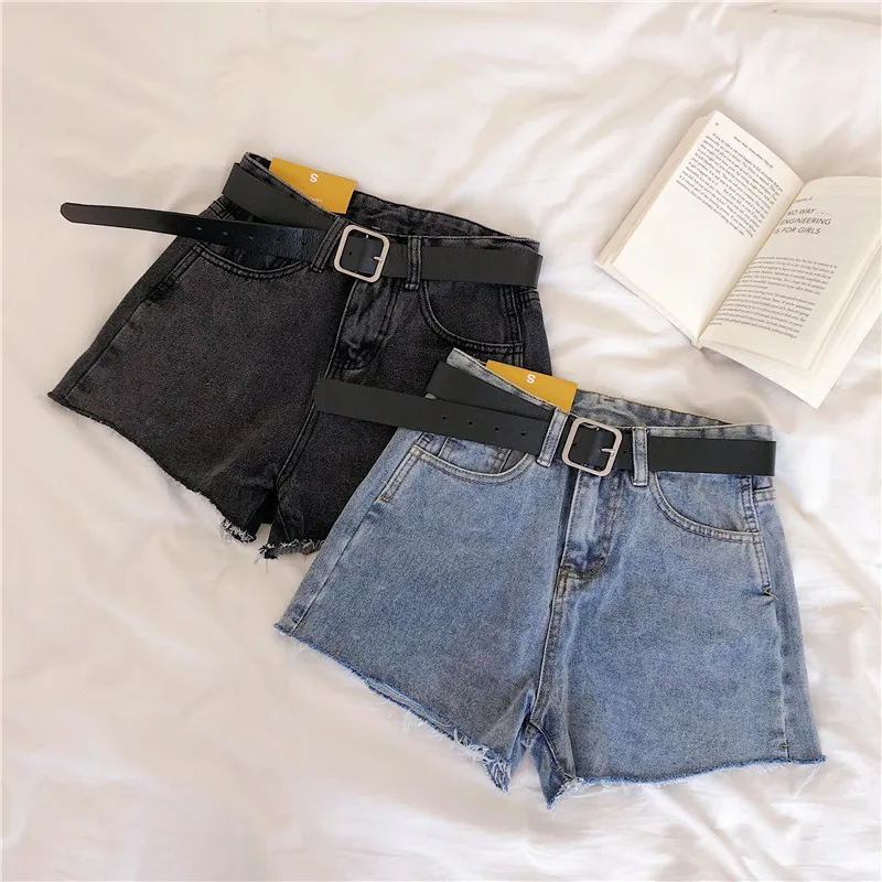 Новинка лета 2019 базовые Широкие джинсовые шорты с высокой талией в Корейском