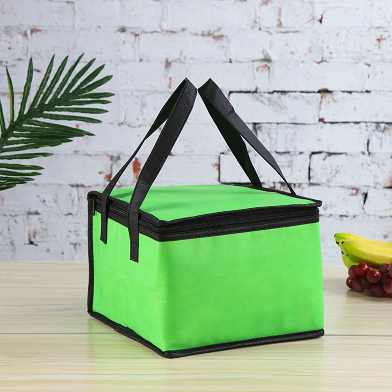 

Insulated Thermal Cooler Bag Lunch Time Sandwich Drink Cool Storage Big Square Chilled Zip 4 Persons Tin Foil Food Bags 2021