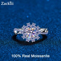 lab moissanite engagement ring sunflower double halo diamond rings sterling silver wedding band promise ring anniversary gift