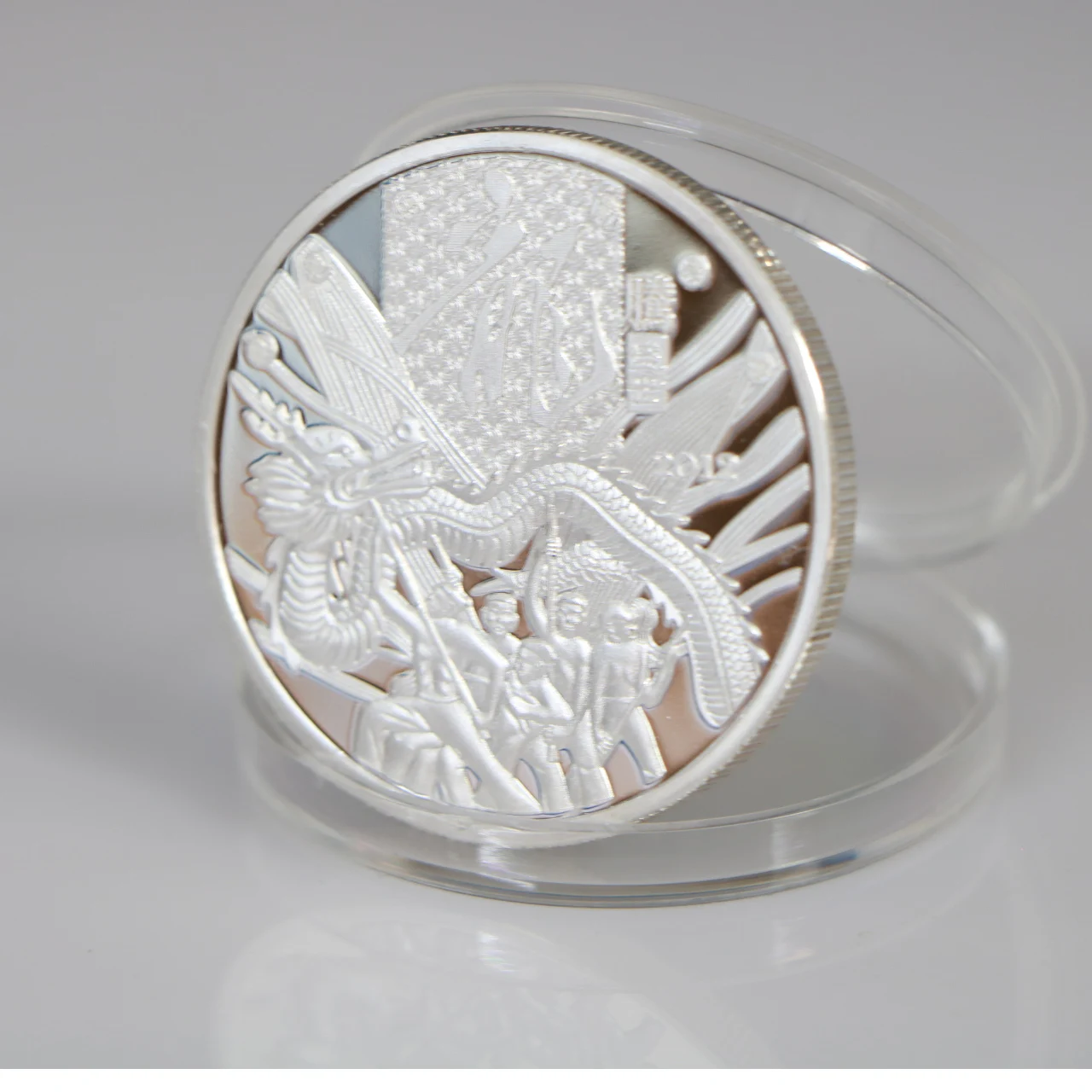 Китайский традиционный фестиваль танцевальный дракон монета с серебряным