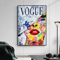 pop art love vogue woman canvas painting mordern street art posters and prints wall art pictures for living room home decoration