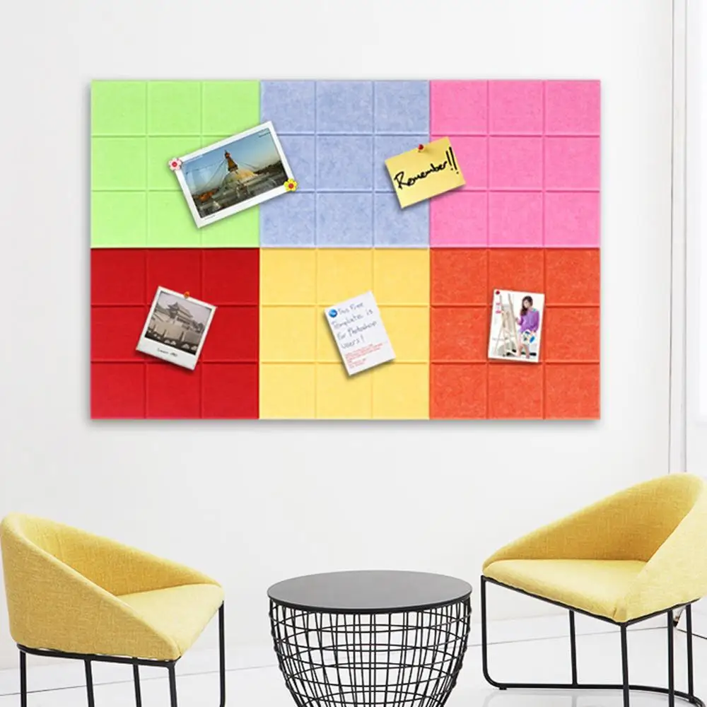 Квадратная самоклеящаяся разноцветная DIY твердая войлочная Настенная Наклейка