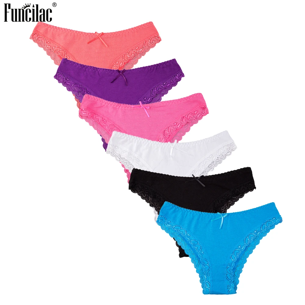 FUNCILAC женские сексуальные хлопковые трусы нижнее белье мягкое с низкой талией