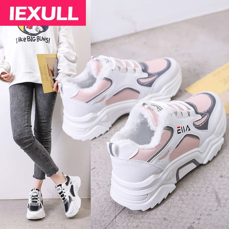 

Autumn and winter plus velvet sports daddy shoes female students Korean version of the latest spring and autumn white shoes